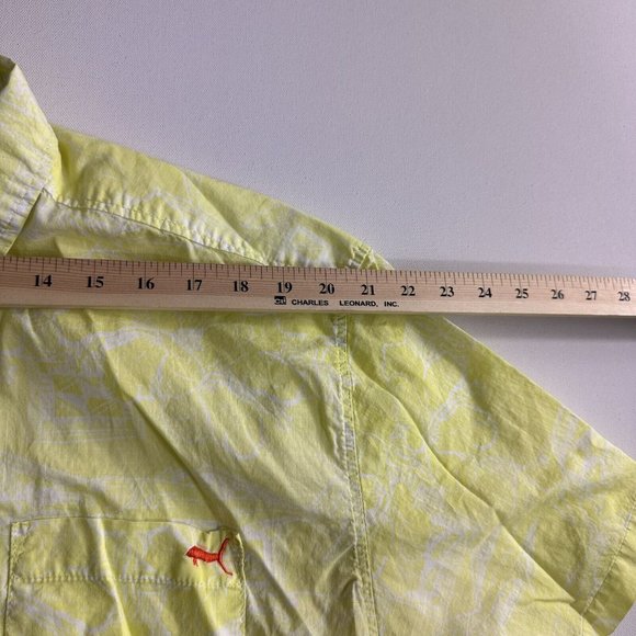 Salt Life Camp Button Up Shirt Yellow Fish Print Short Sleeve Hawaiian Print 2XL - Picture 7 of 9